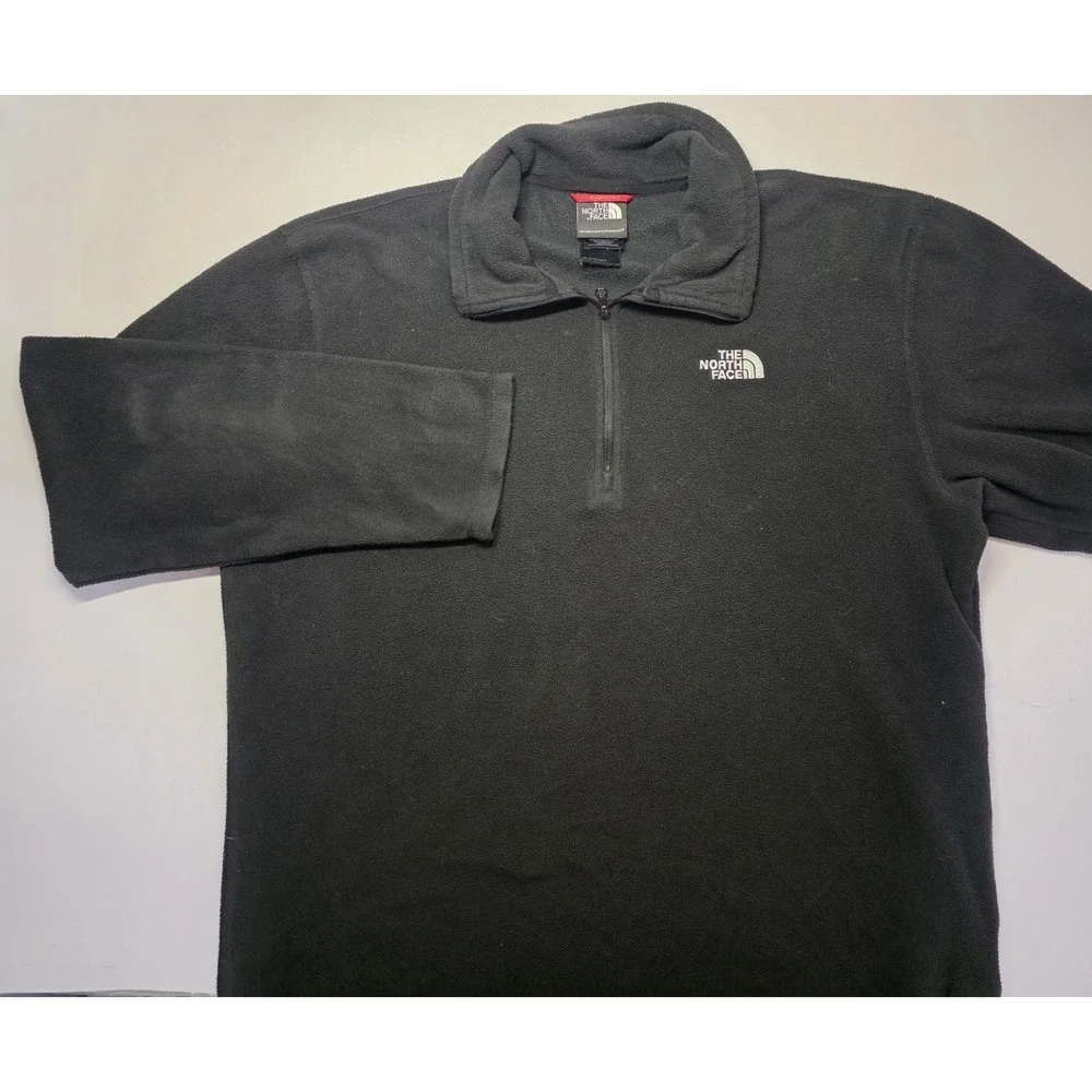 The‎ North Face Mens Size M Black 1/4 Zip Fleece Pullover